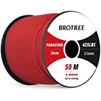 Los mejores  - Brotree Paracord 3mm Cuerda de Nailon Paracaídas de 3 Hilos Hebras de Fibra Poliéster